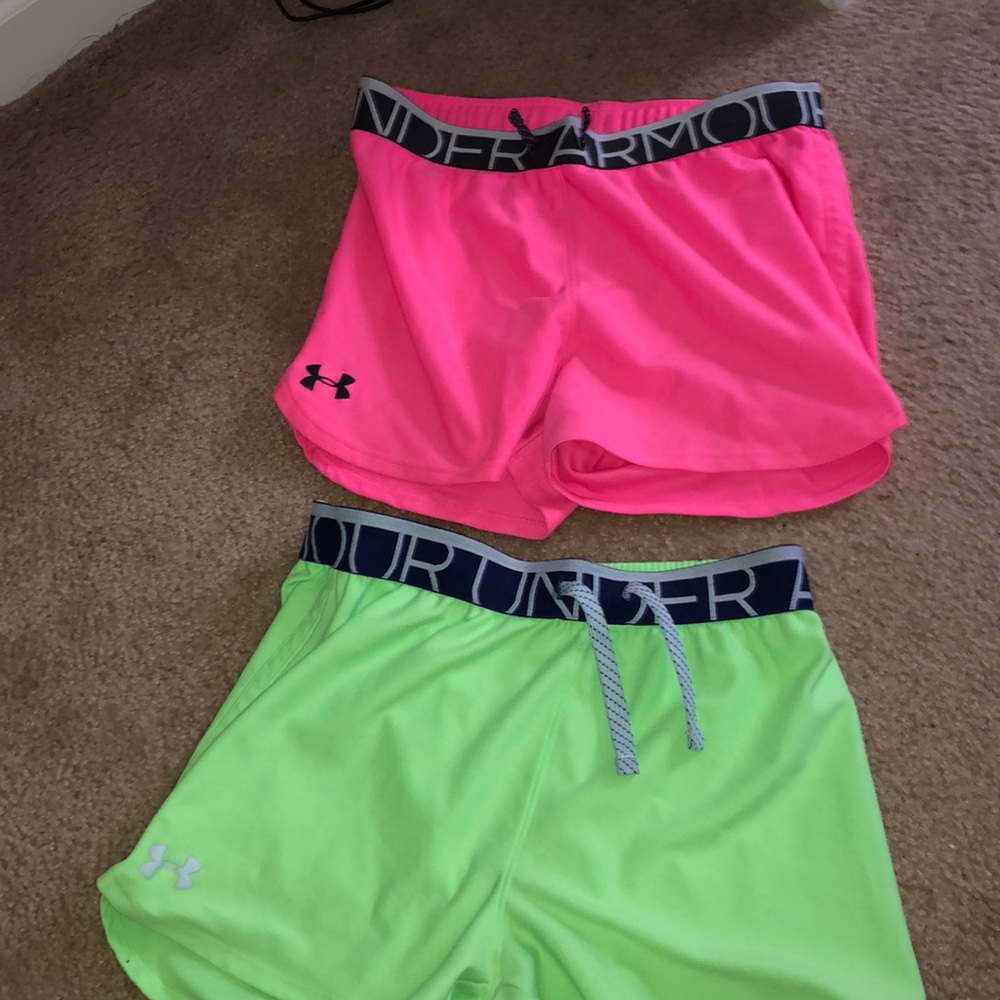 Neon Green and Neon Pink youth large shorts